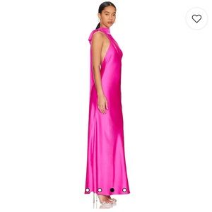 Misha Satin Gown in Hot Pink